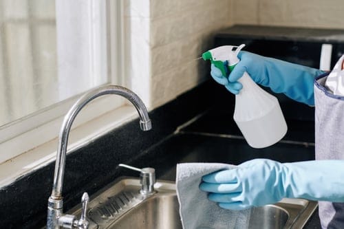 Sparkling clean kitchen and bathroom surfaces after a professional deep cleaning in Hanford, CA